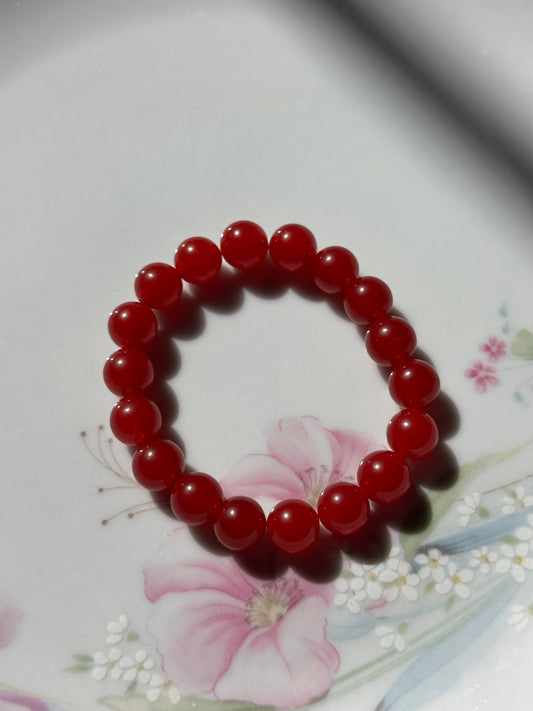 Red Dyed Jade Bracelet