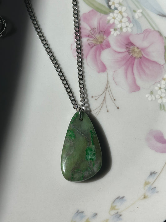 African Jade Pendant Necklace