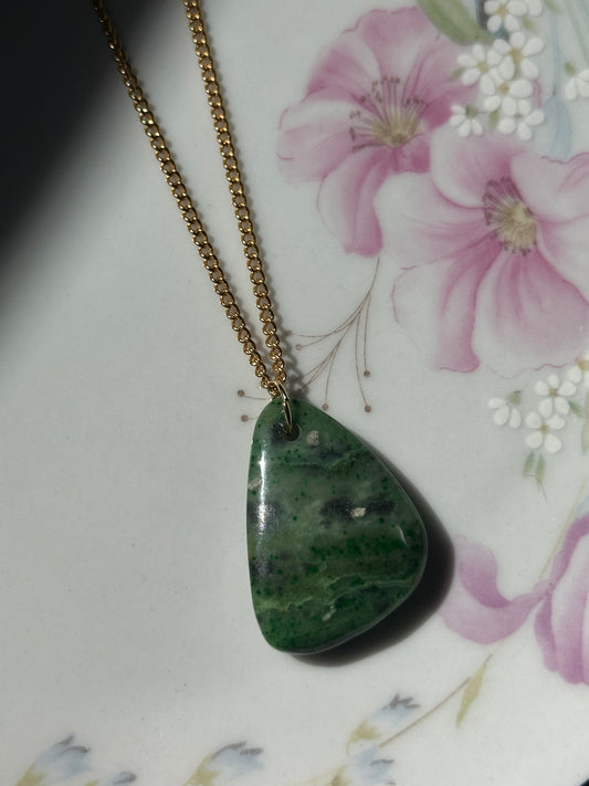 African Jade Pendant Necklace