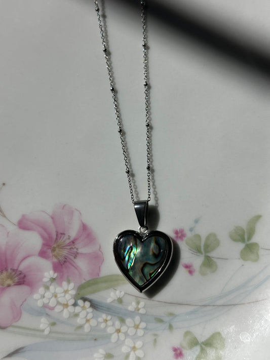 Shell Heart Locket Necklace