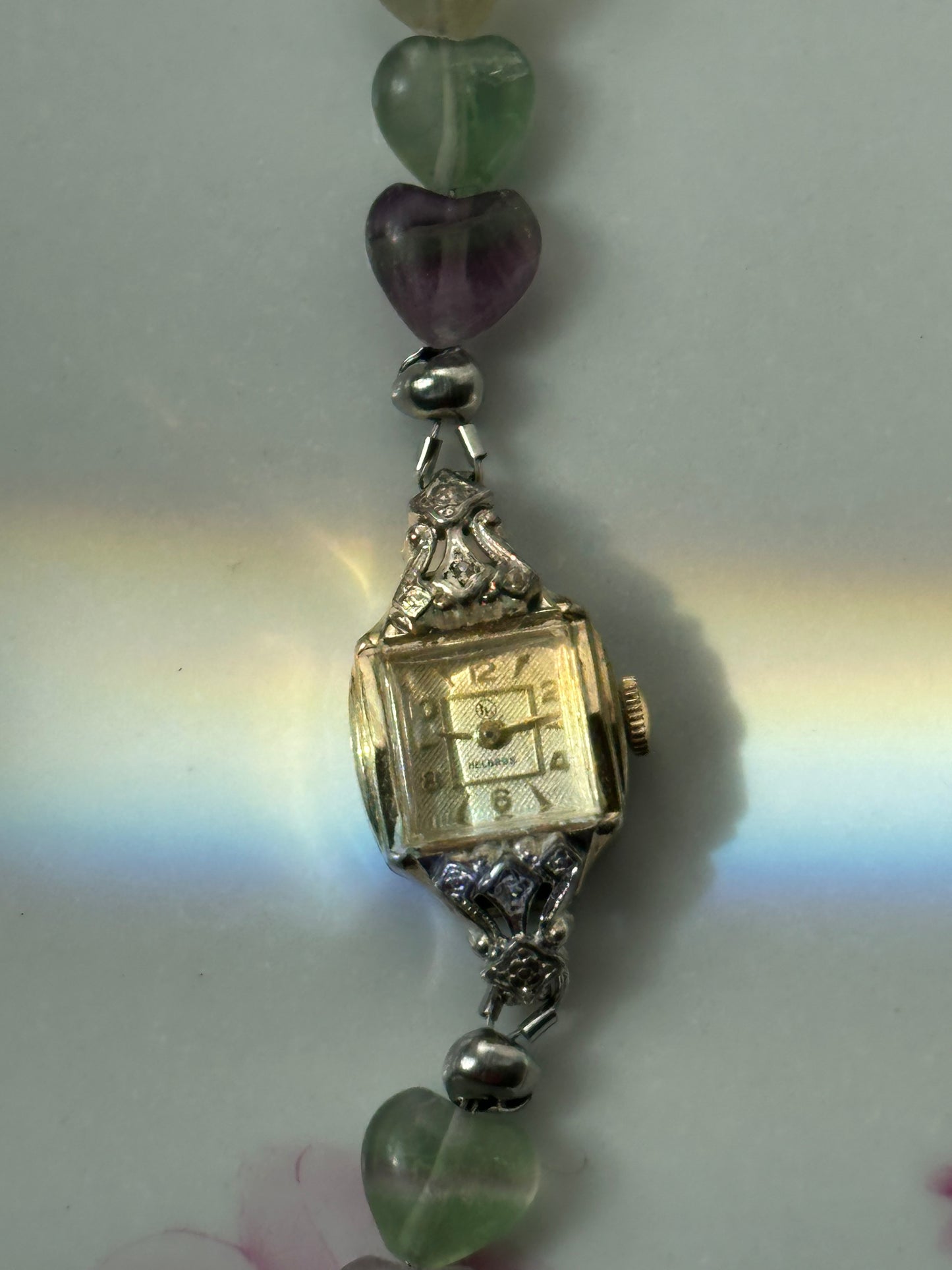 Beaded Fluorite Crystal Beaded Watch