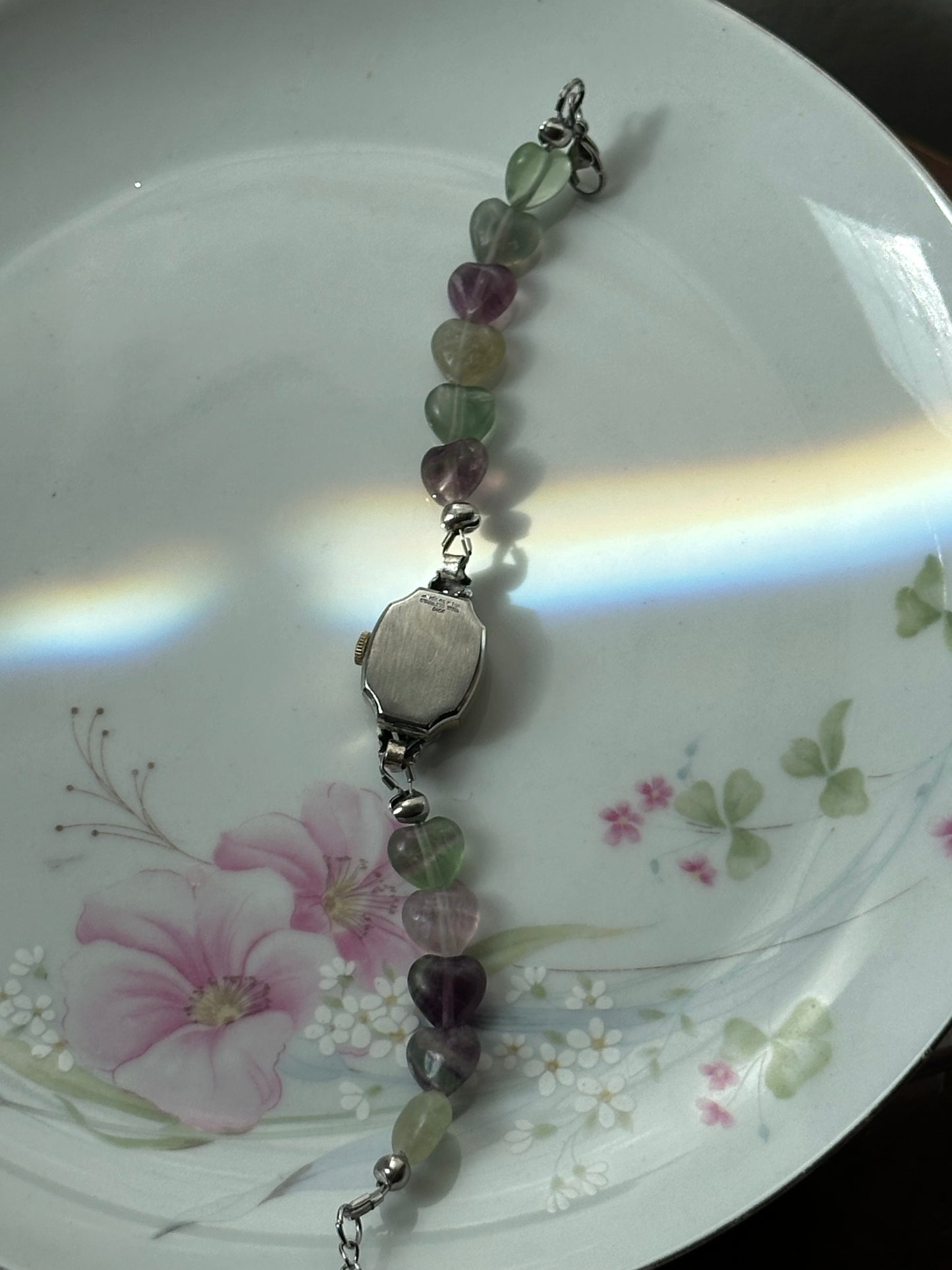 Beaded Fluorite Crystal Beaded Watch