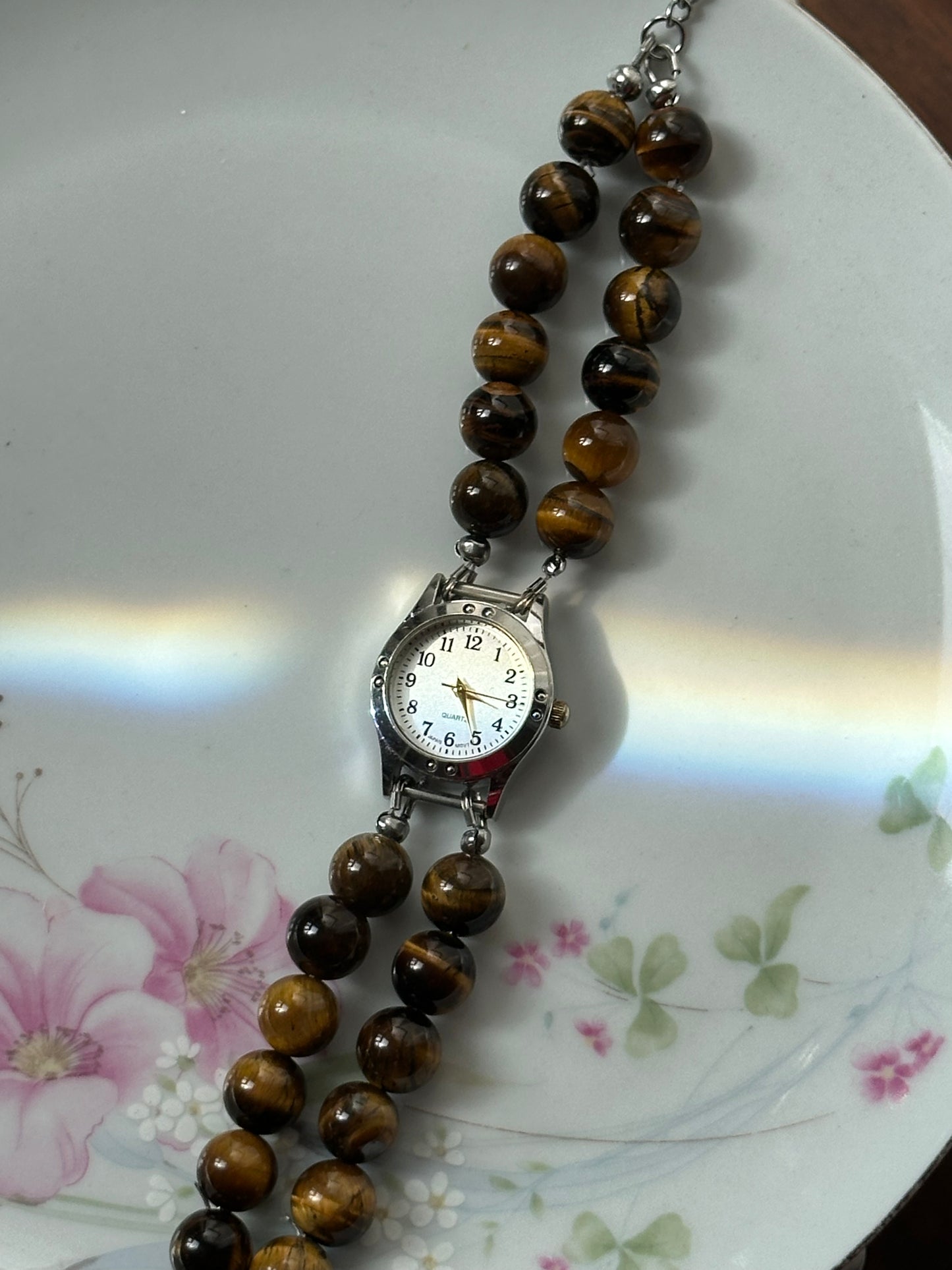 Beaded Tiger Eye Watch