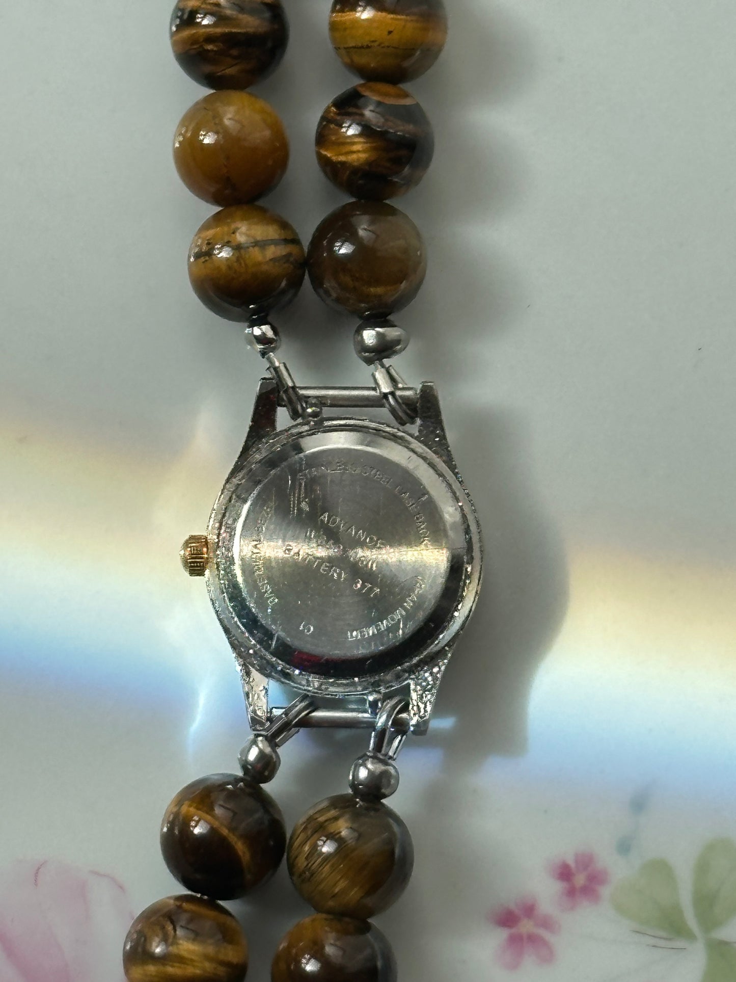Beaded Tiger Eye Watch