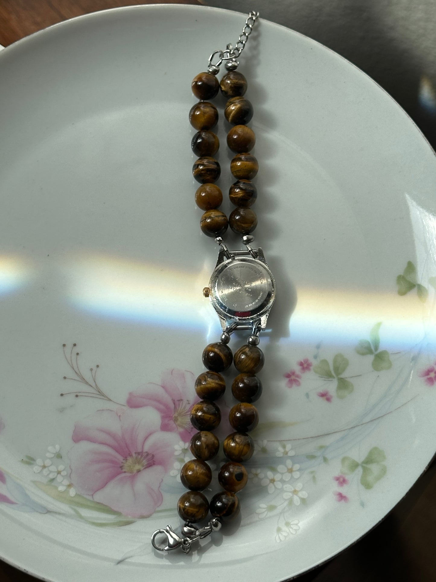 Beaded Tiger Eye Watch