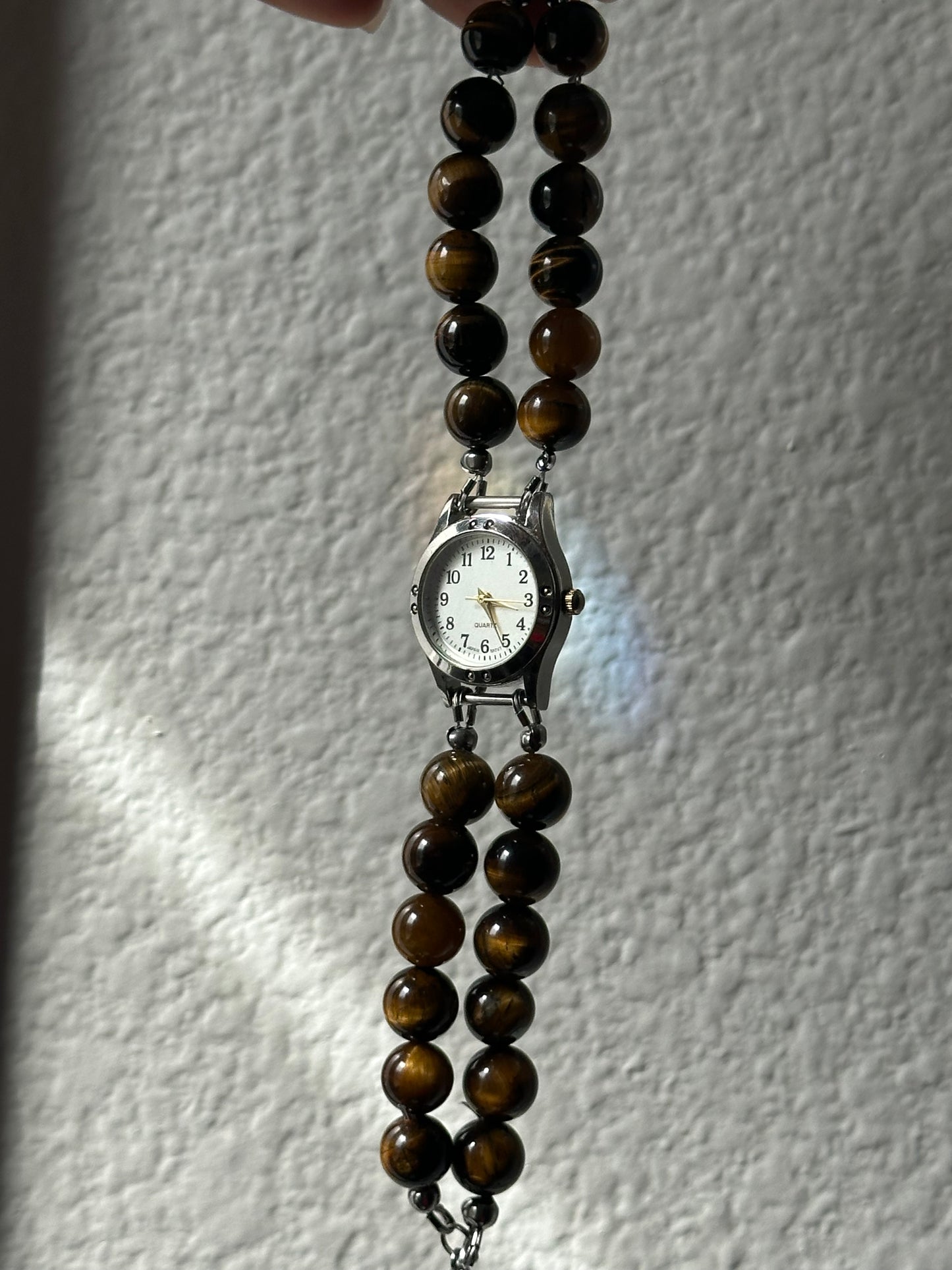 Beaded Tiger Eye Watch