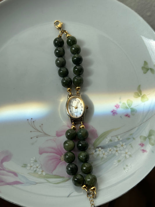 Beaded Chinese Jade Watch