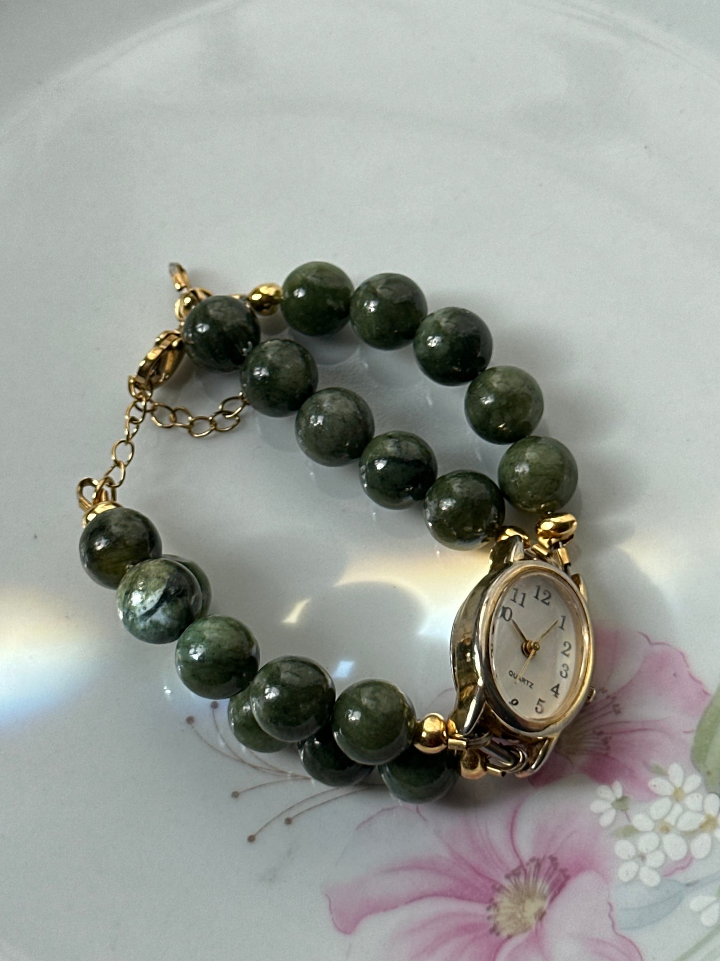 Beaded Chinese Jade Watch
