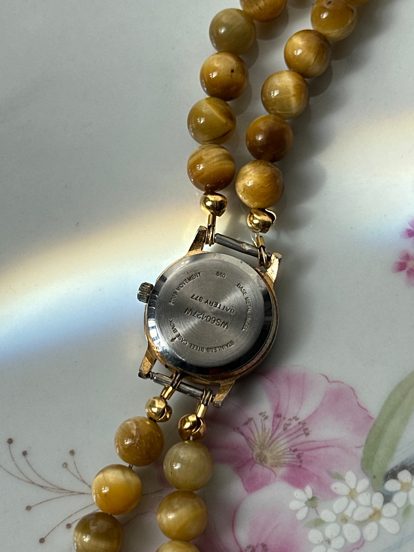 Beaded Caramel Brown Watch