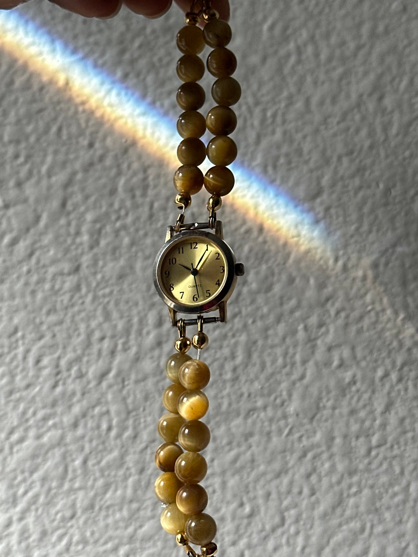 Beaded Caramel Brown Watch