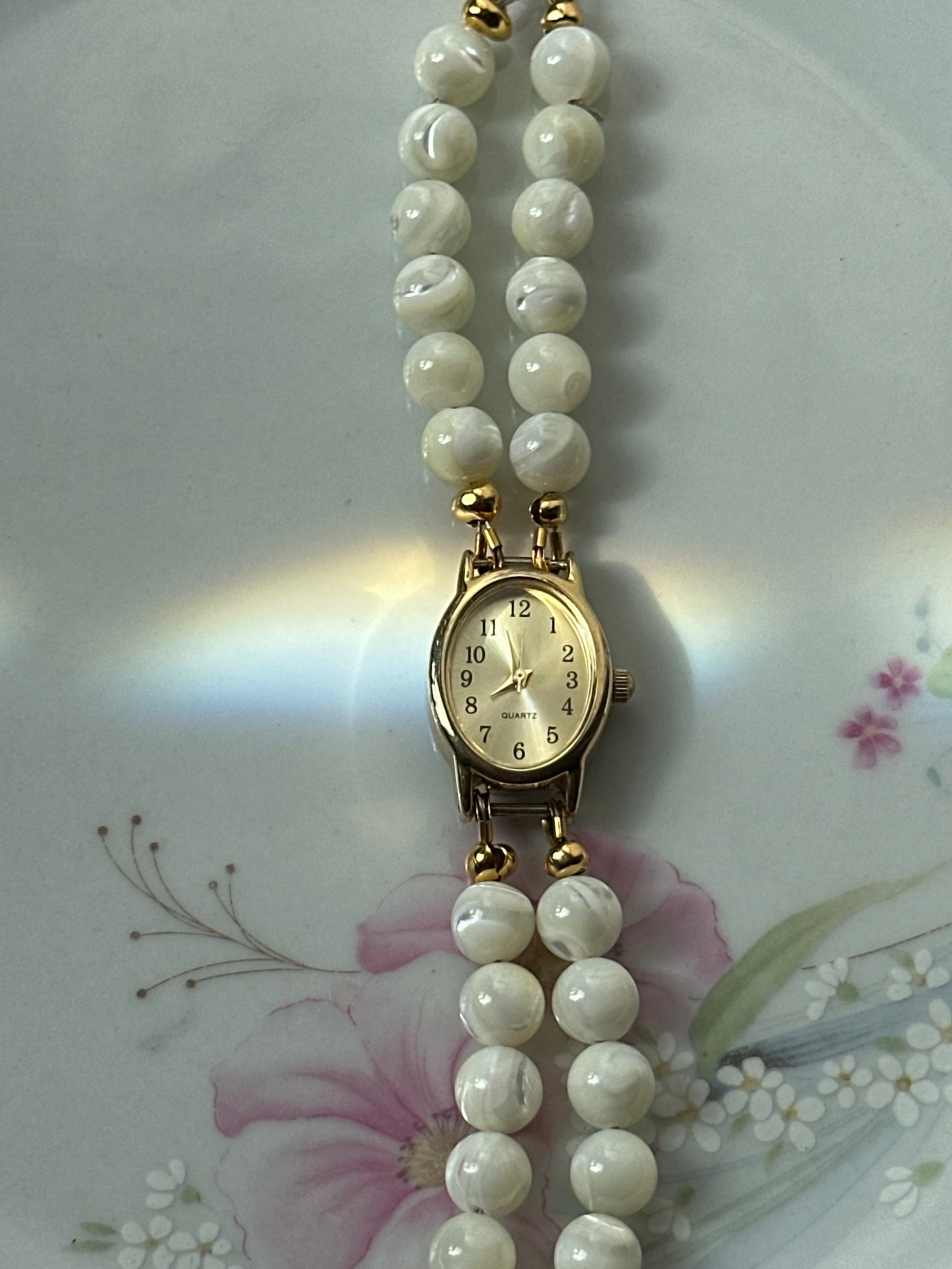 Beaded Mother of Pearl Watch