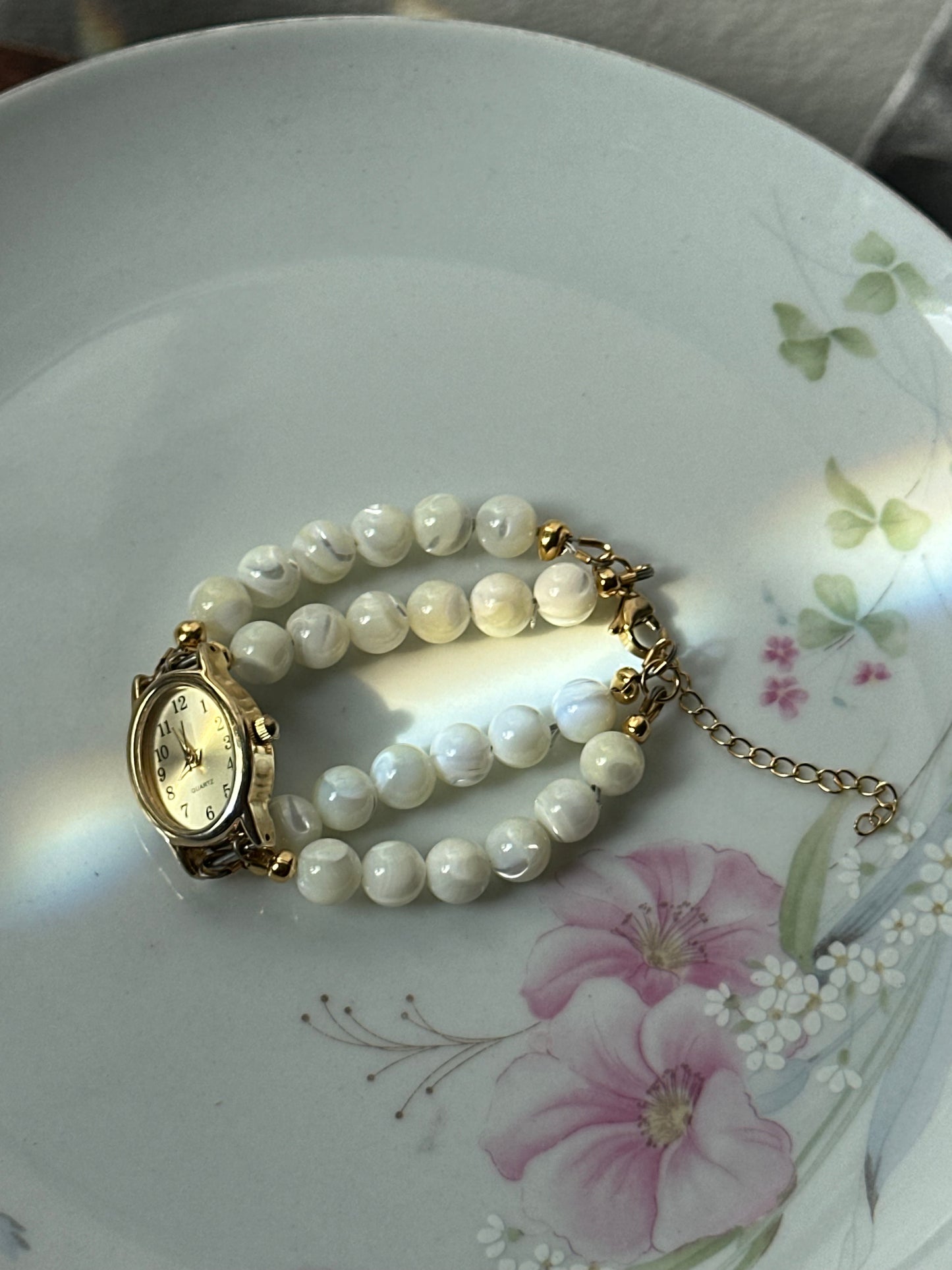 Beaded Mother of Pearl Watch