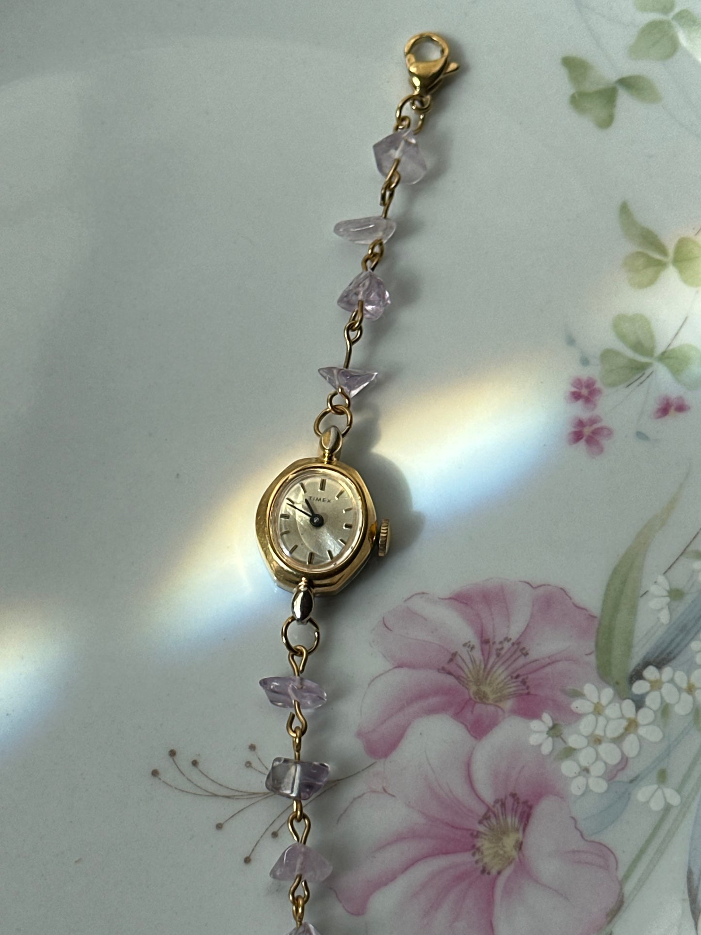 Beaded Amethyst Chip Bracelet