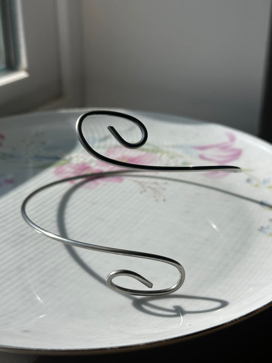 Silver Spiral Arm Cuff
