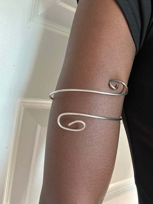 Silver Spiral Arm Cuff