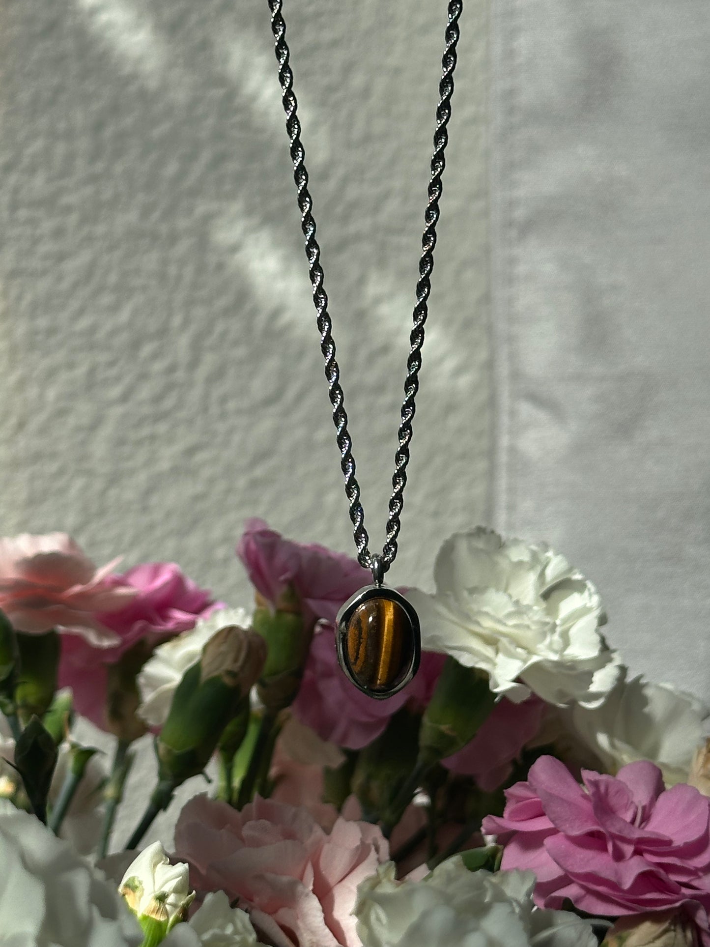 Tiger's Eye Gemstone Charm Necklace