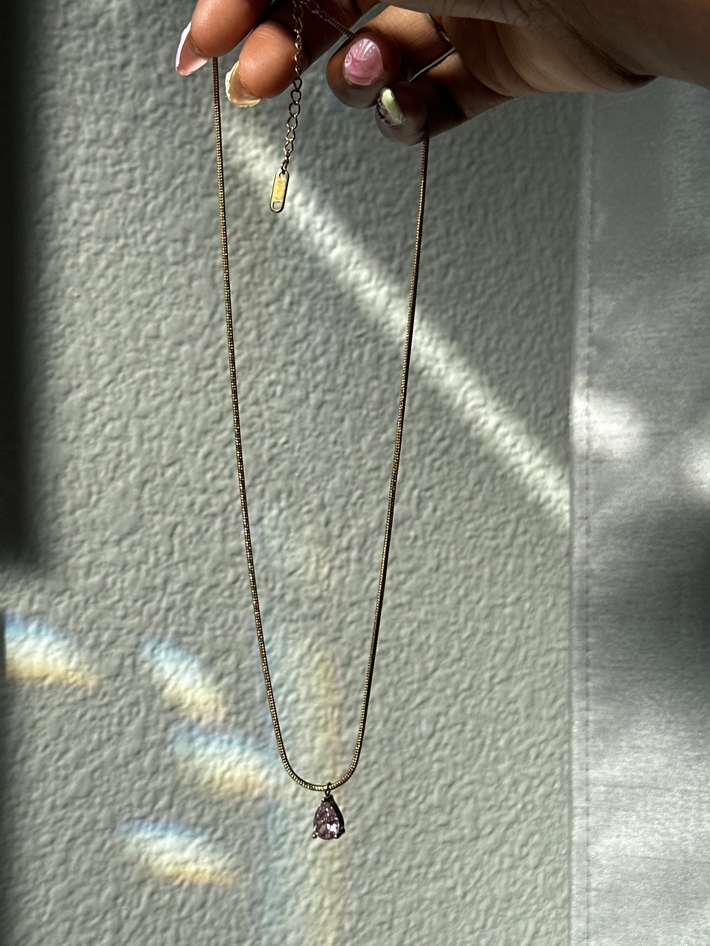 Gem Drop Crystal Necklace