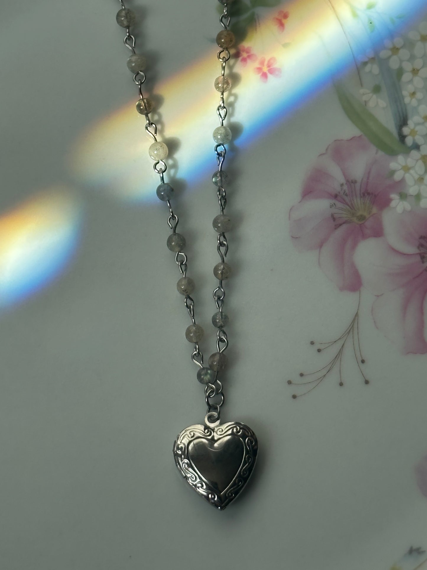 Labradorite Gemstone Locket Necklace