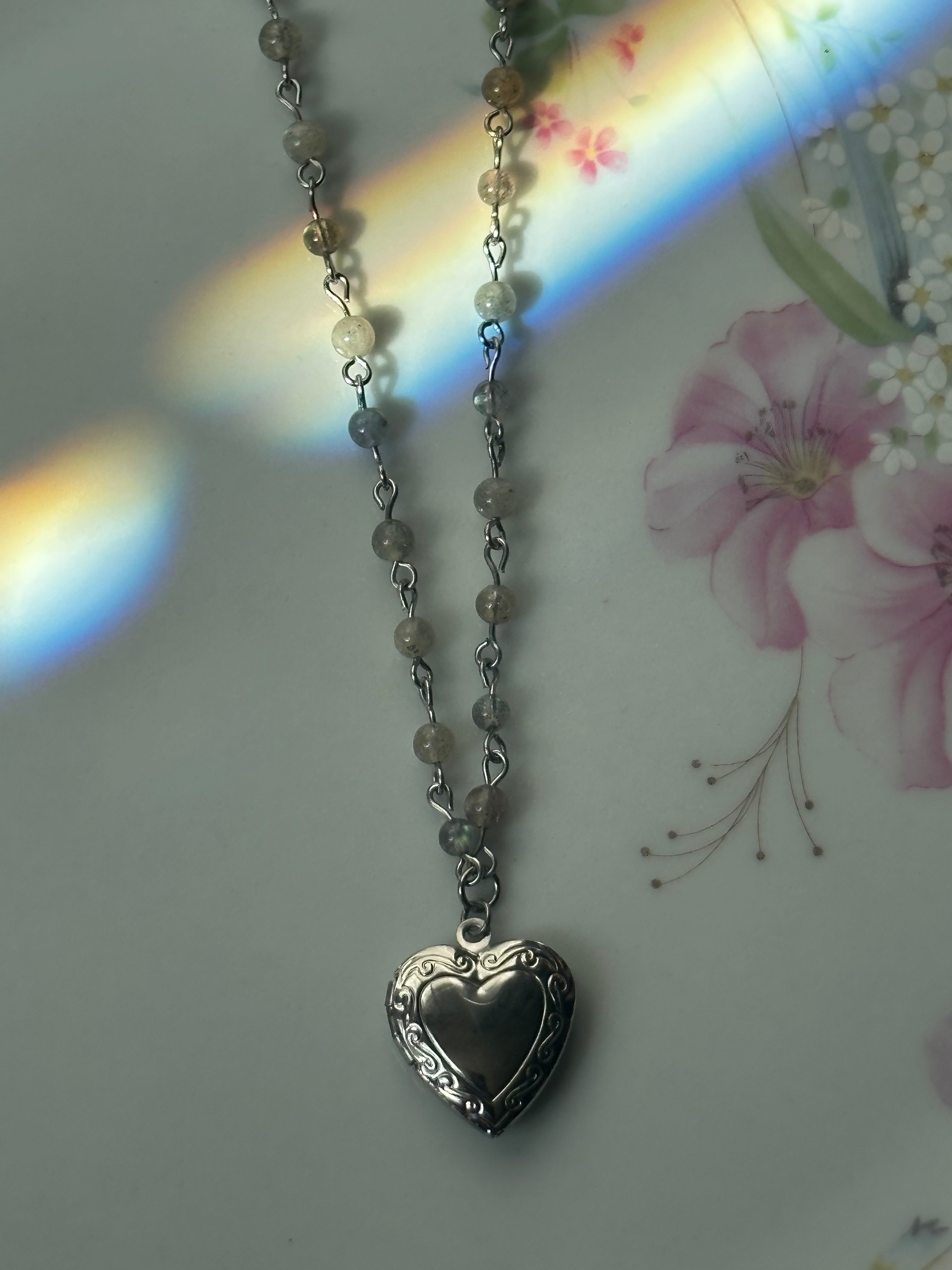 Labradorite Gemstone Locket Necklace