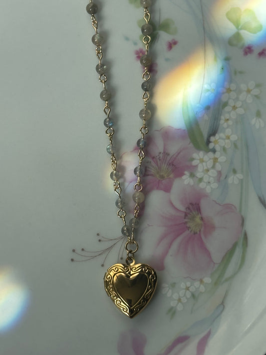 Labradorite Gemstone Locket Necklace