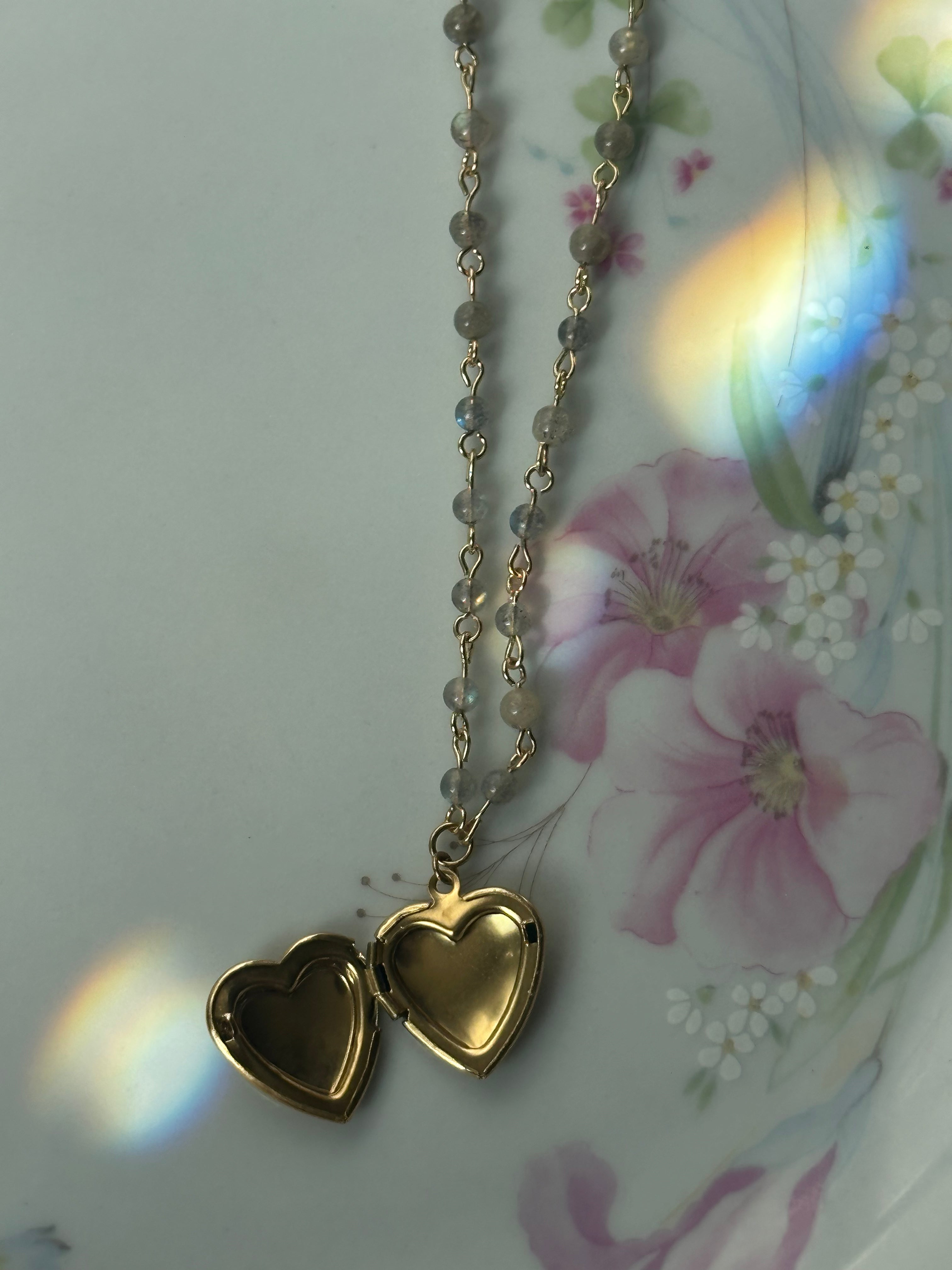 Labradorite Gemstone Locket Necklace