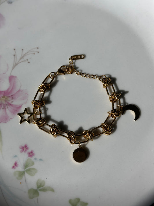 Moon and Stars Charm Bracelet