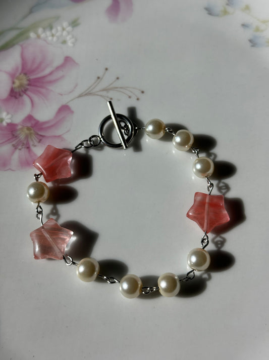 Pearl and Stars Crystal Bracelet
