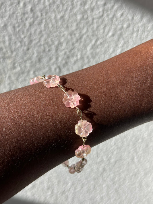 Pink Blossom Link Bracelet