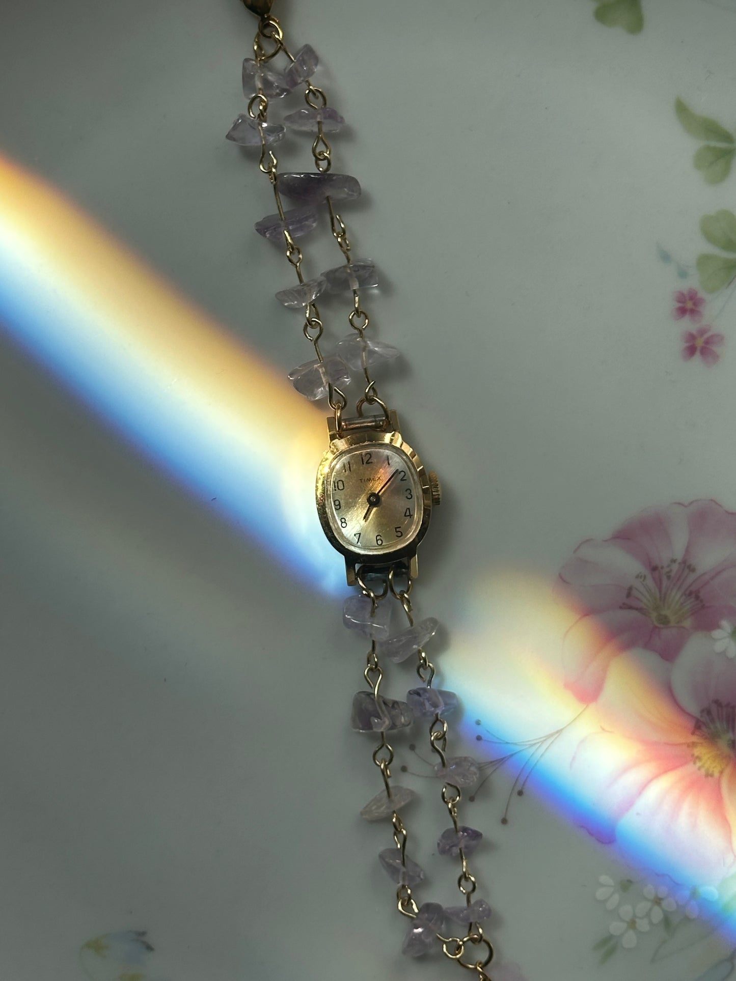 Amethyst Chip 2-Strand Watch
