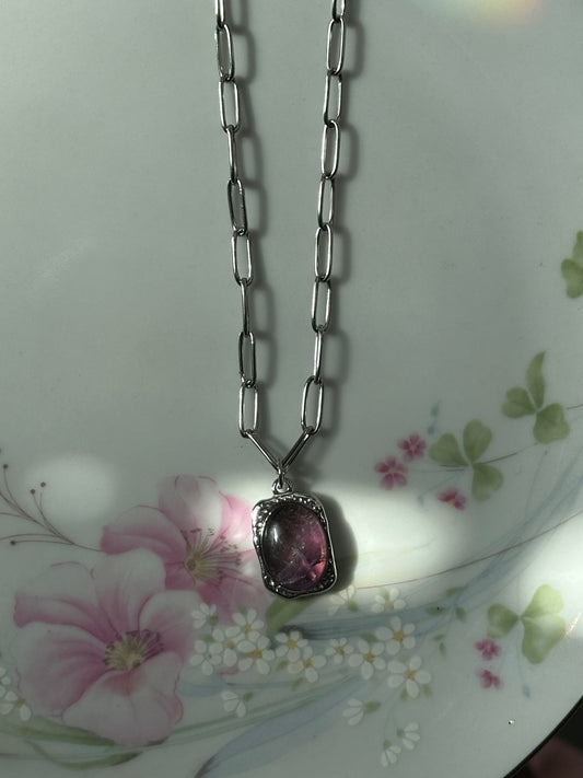 Amethyst Paperclip Chain Necklace