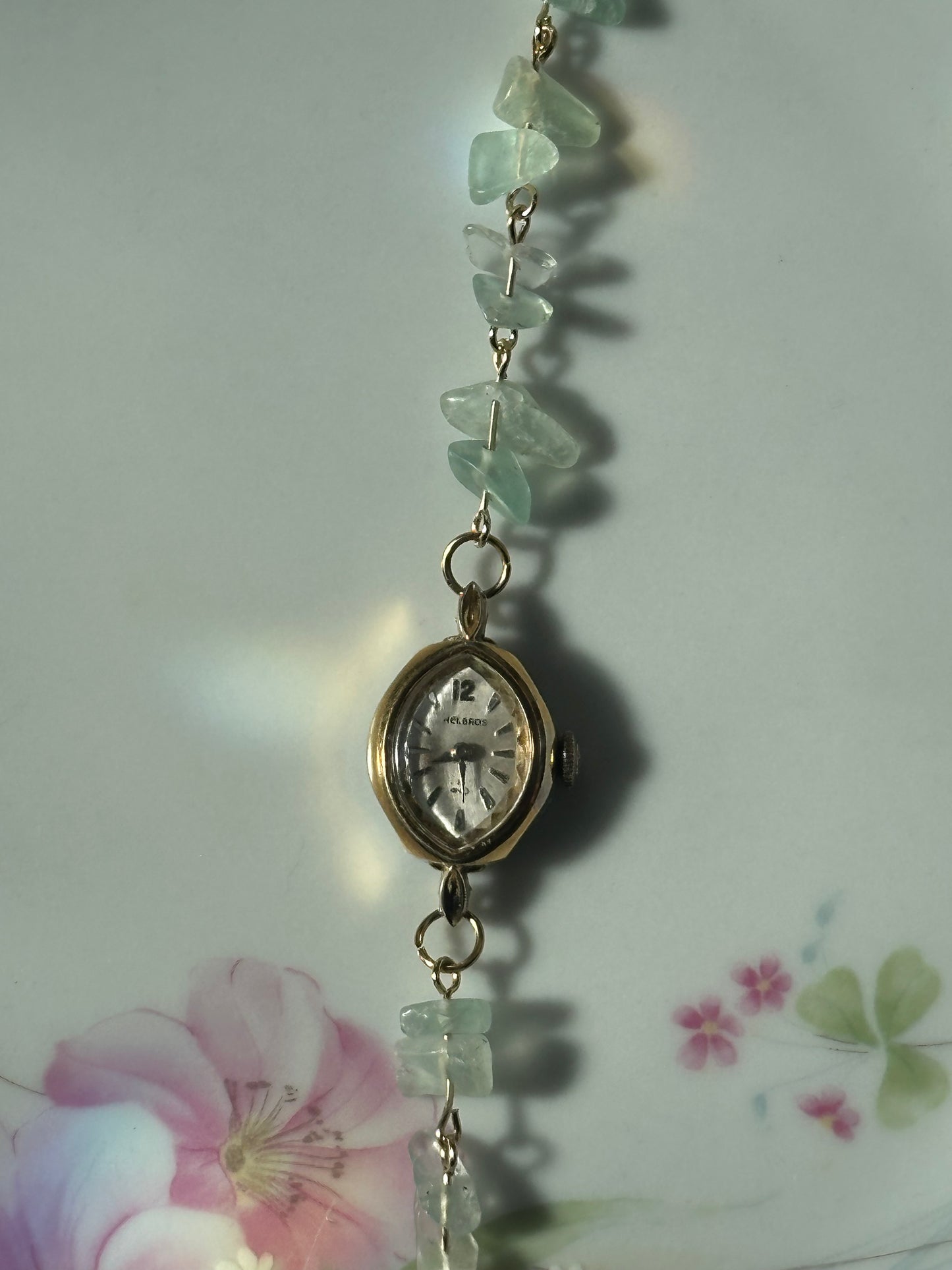 Green Beaded Chip Watch