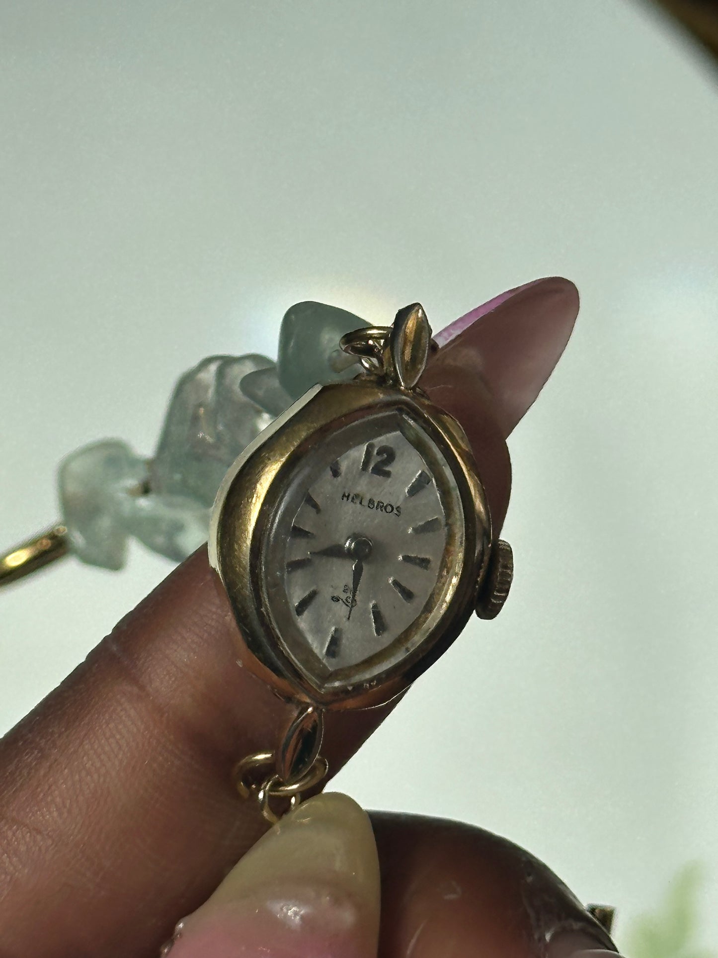 Green Beaded Chip Watch