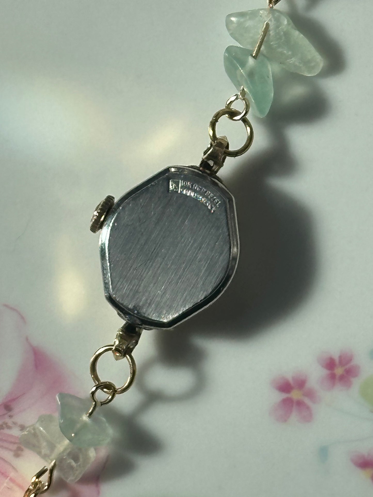 Green Beaded Chip Watch