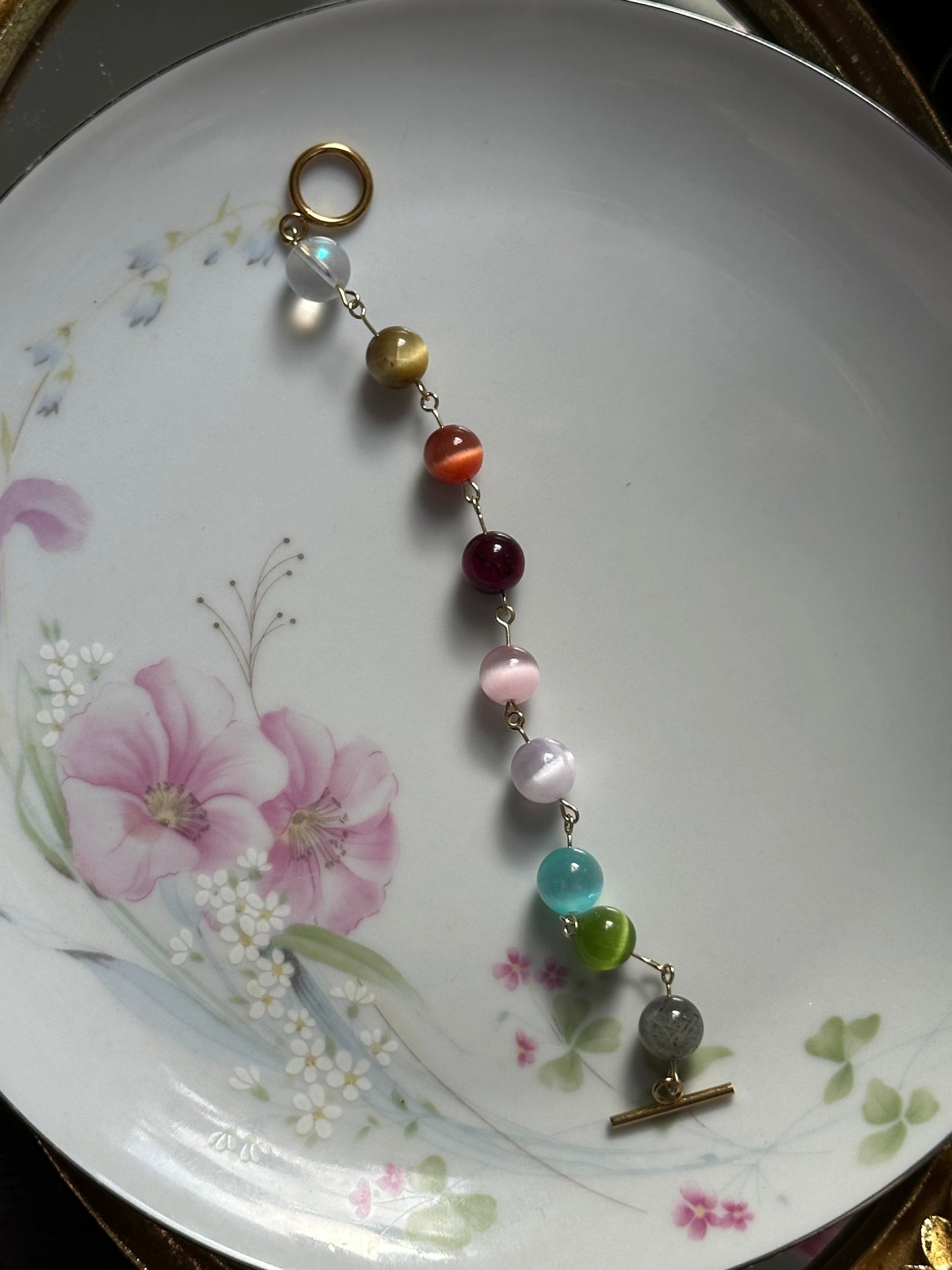 Rainbow Gemstone Bead Bracelet