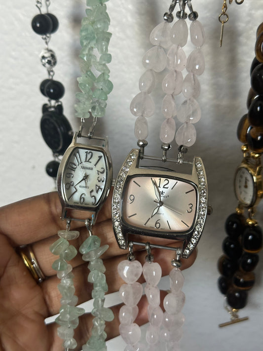Green Chip Beaded Watch