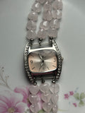 Rose Quartz Heart Beaded Watch (Functional)