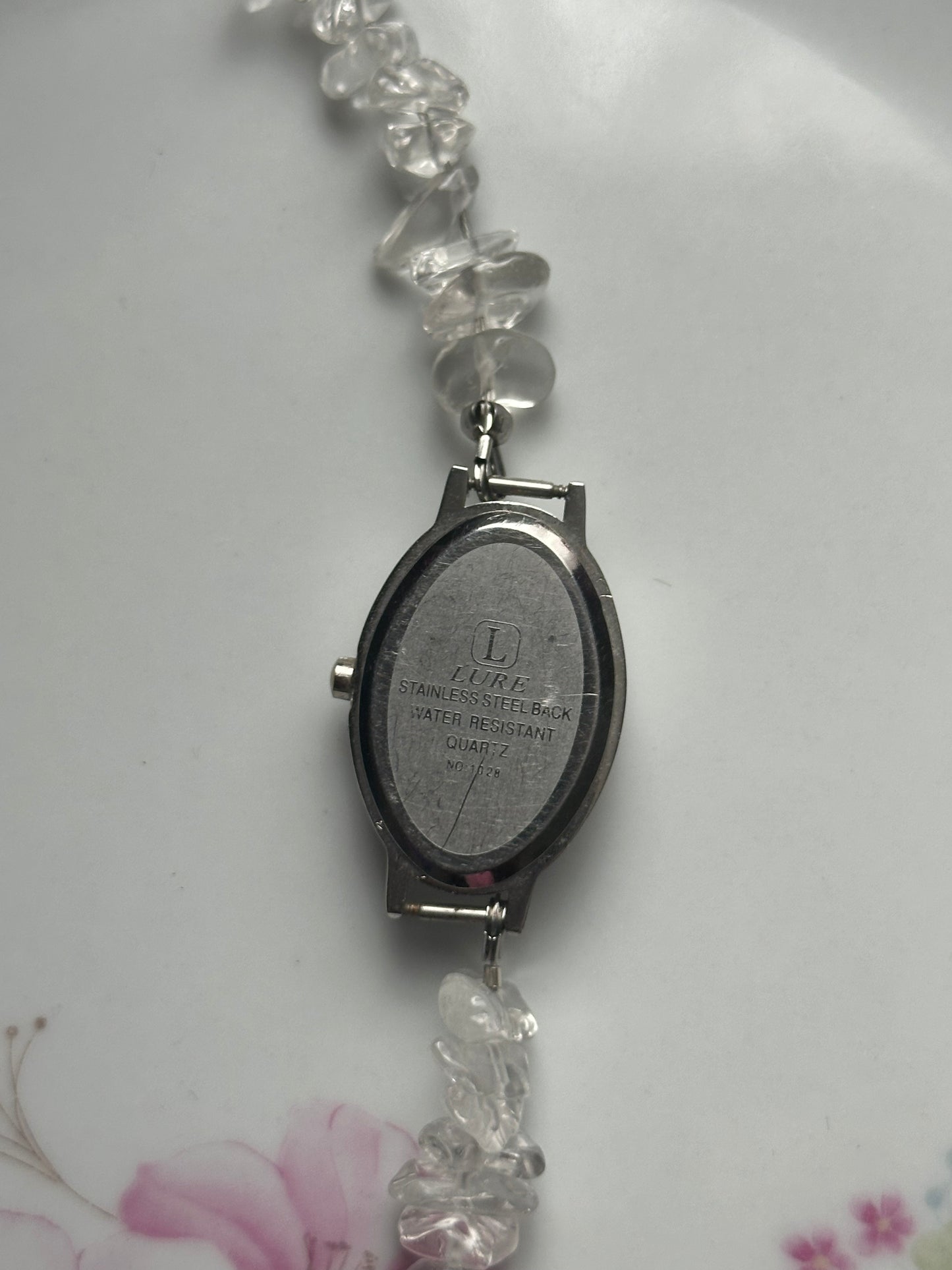 Clear Quartz Crystal Beaded Watch