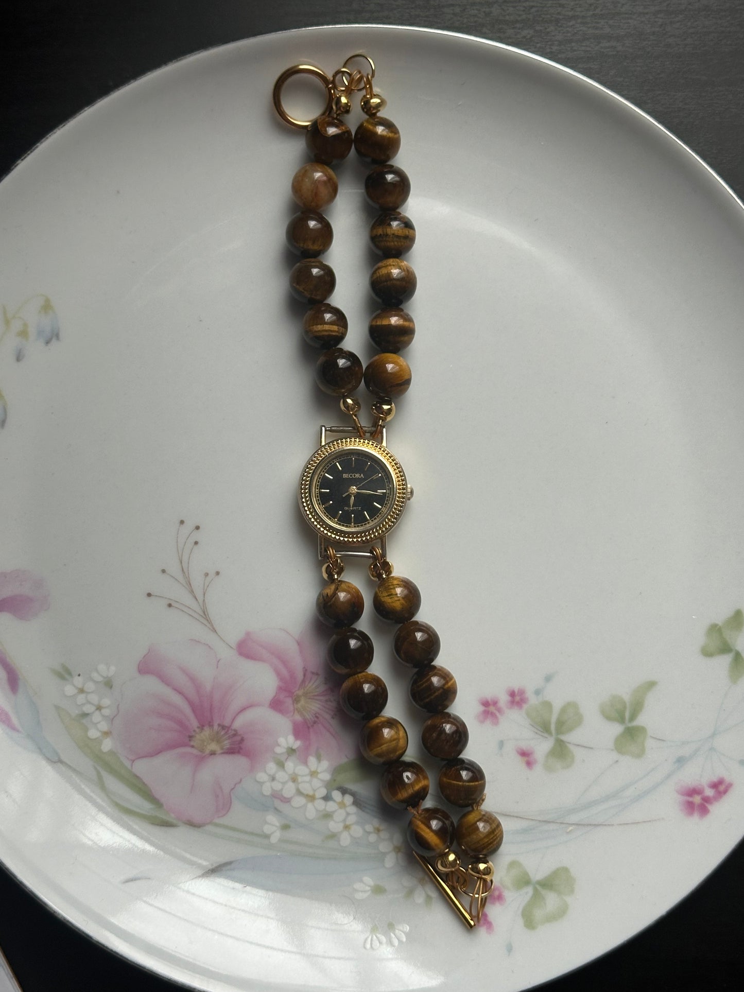 Round Tiger Eye Watch