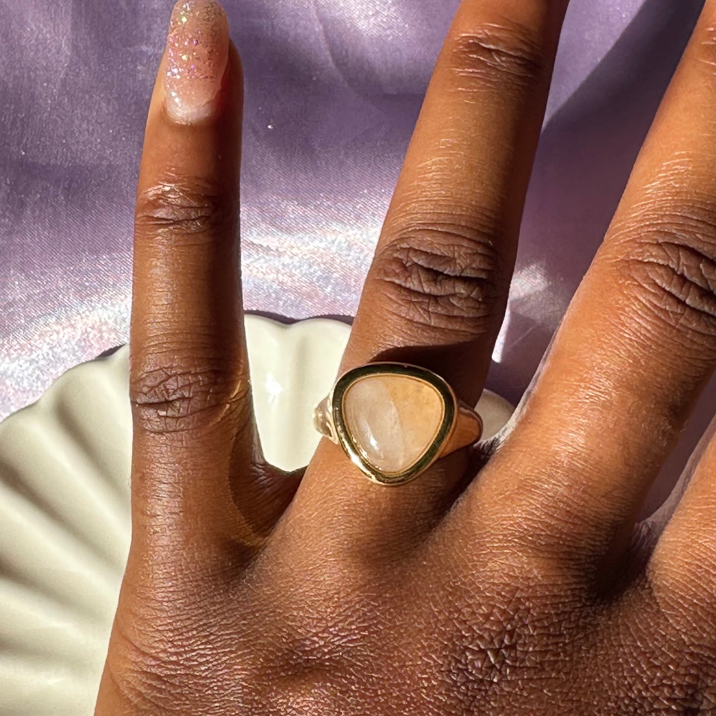 Rose Quartz Stone Ring