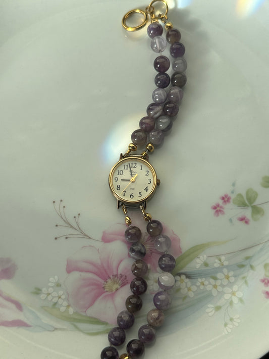 Amethyst Beaded Watch