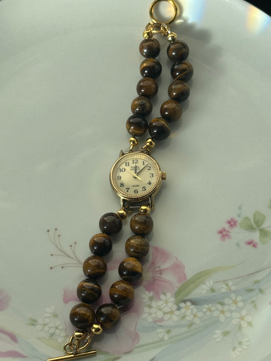 Tiger Eye Beaded Watch