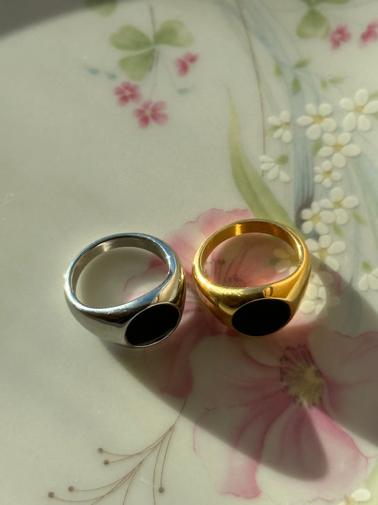 Black Enamel Ring