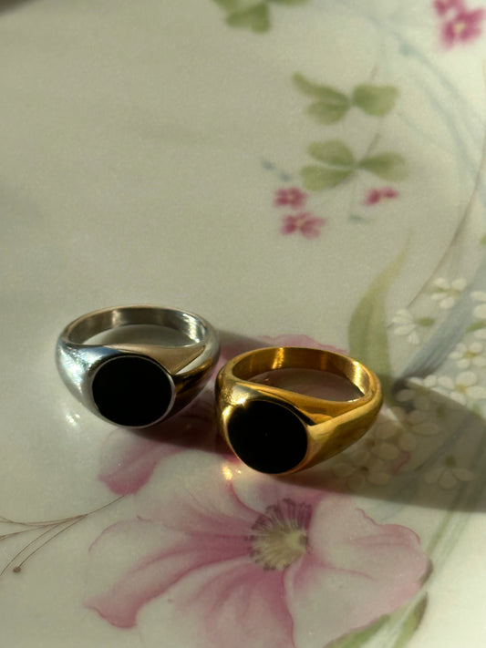 Black Enamel Ring