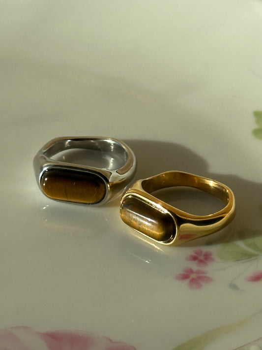Tiger Eye Square Ring