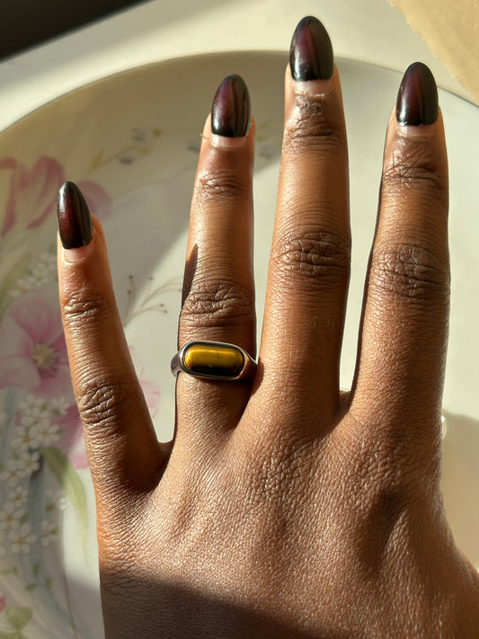 Tiger Eye Square Ring
