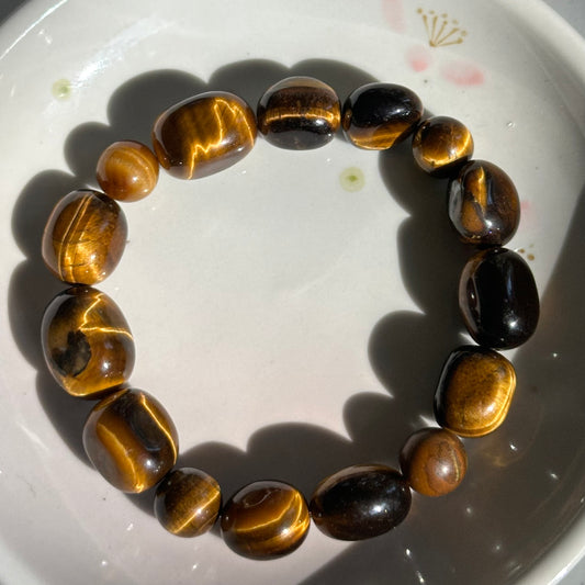 Tiger's Eye Bead and Nugget Bracelet