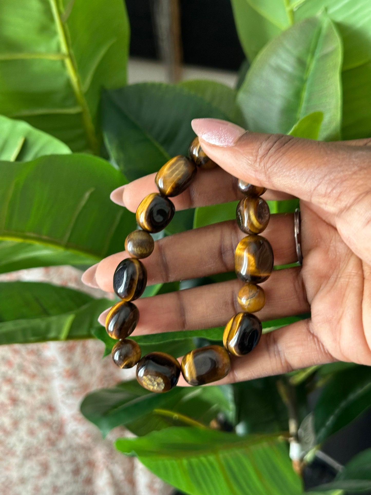 Tiger's Eye Bead and Nugget Bracelet