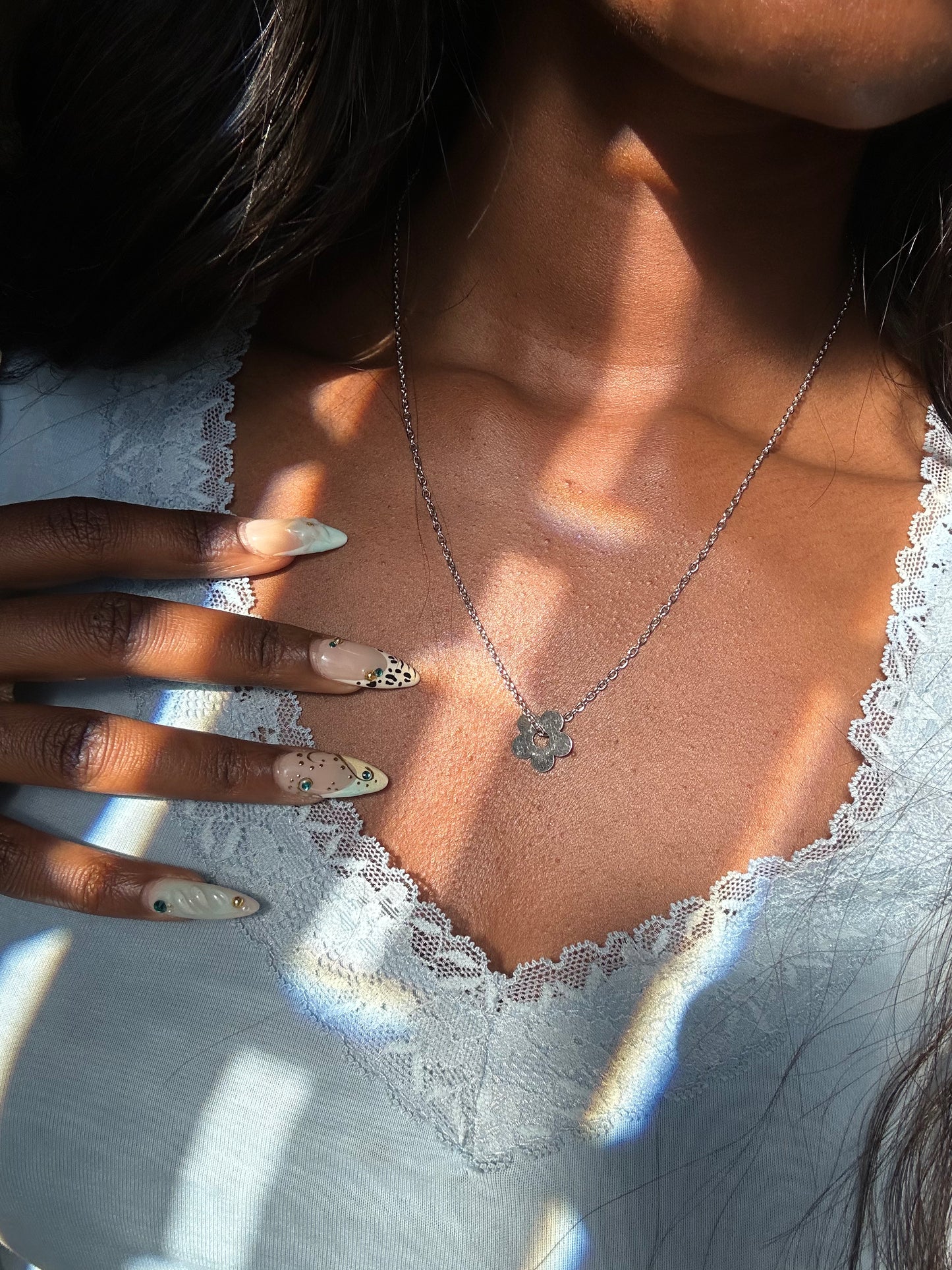 Flower Charm Dainty Necklace