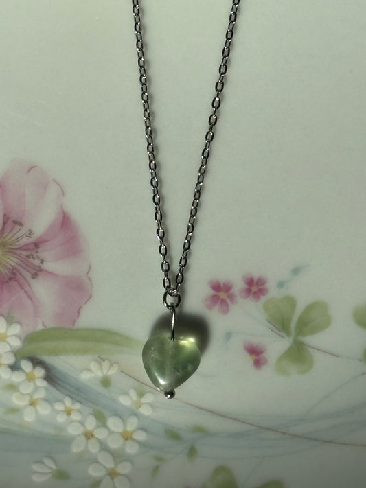 Flourite Crystal Heart Necklace
