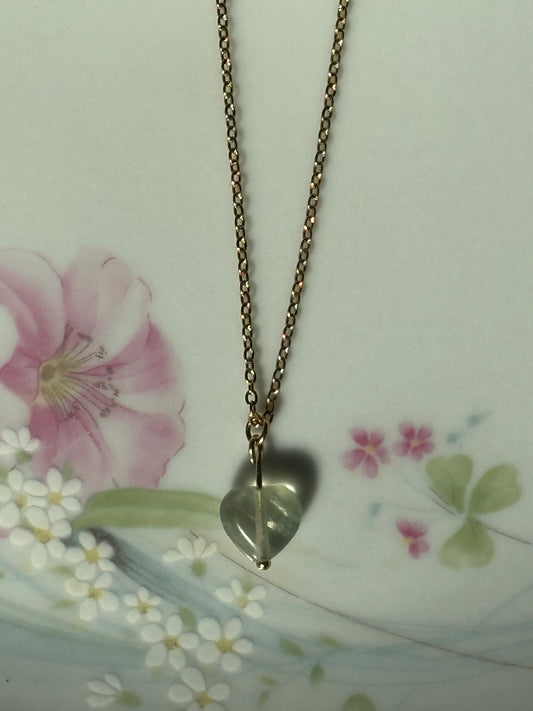 Flourite Crystal Heart Necklace
